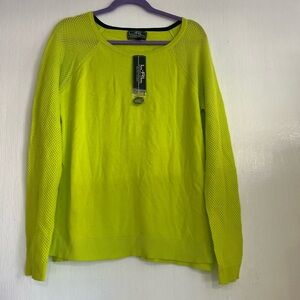 Ralph Lauren womens Bright Yellow Crewneck Sweater